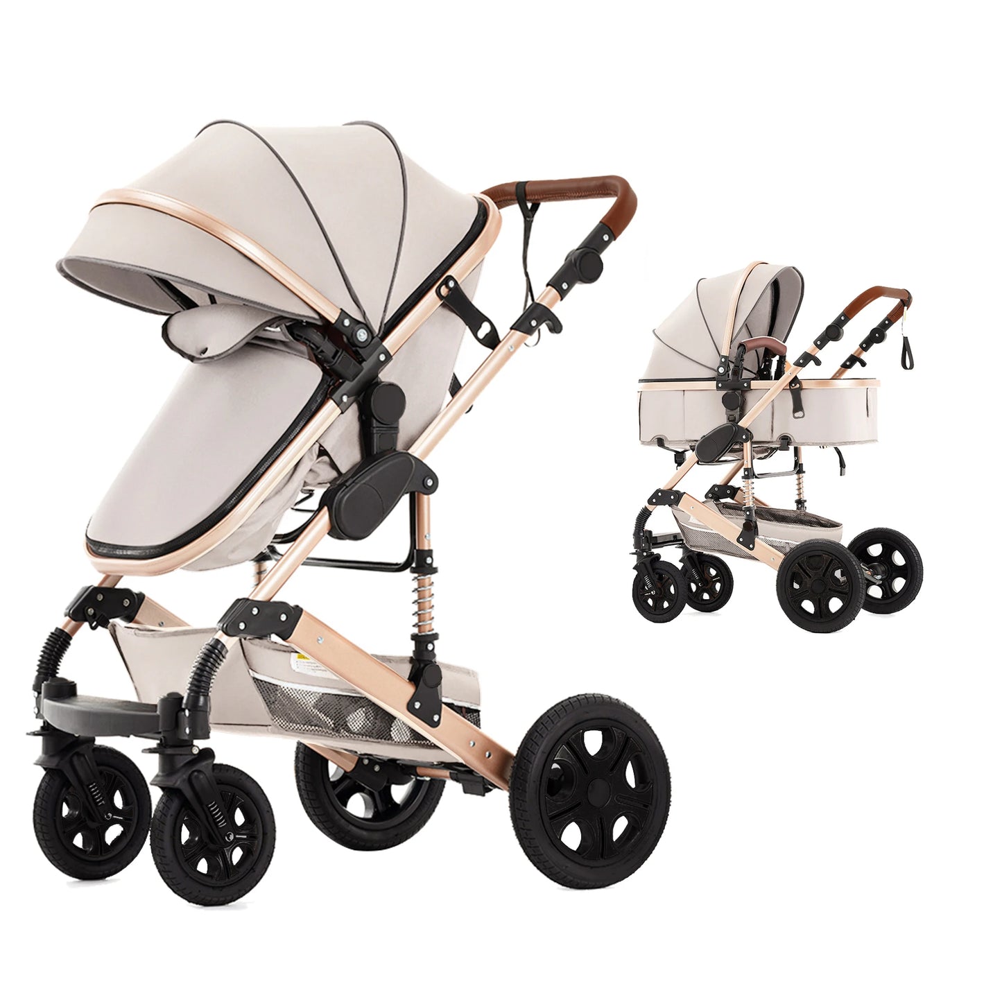 3 in 1 Baby Stroller Travel System with ISOFIX – Foldable Pram & Car Seat Set