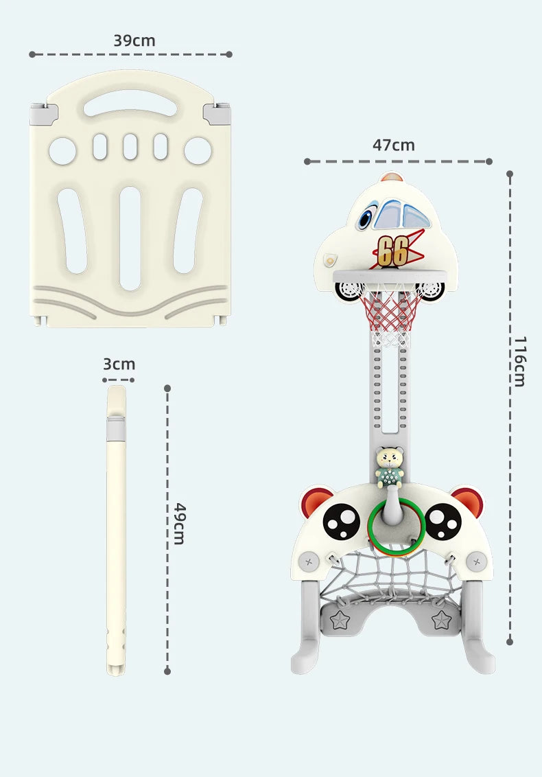 Large Baby Playpen with Slide & Basketball Hoop – 14+2 Panels