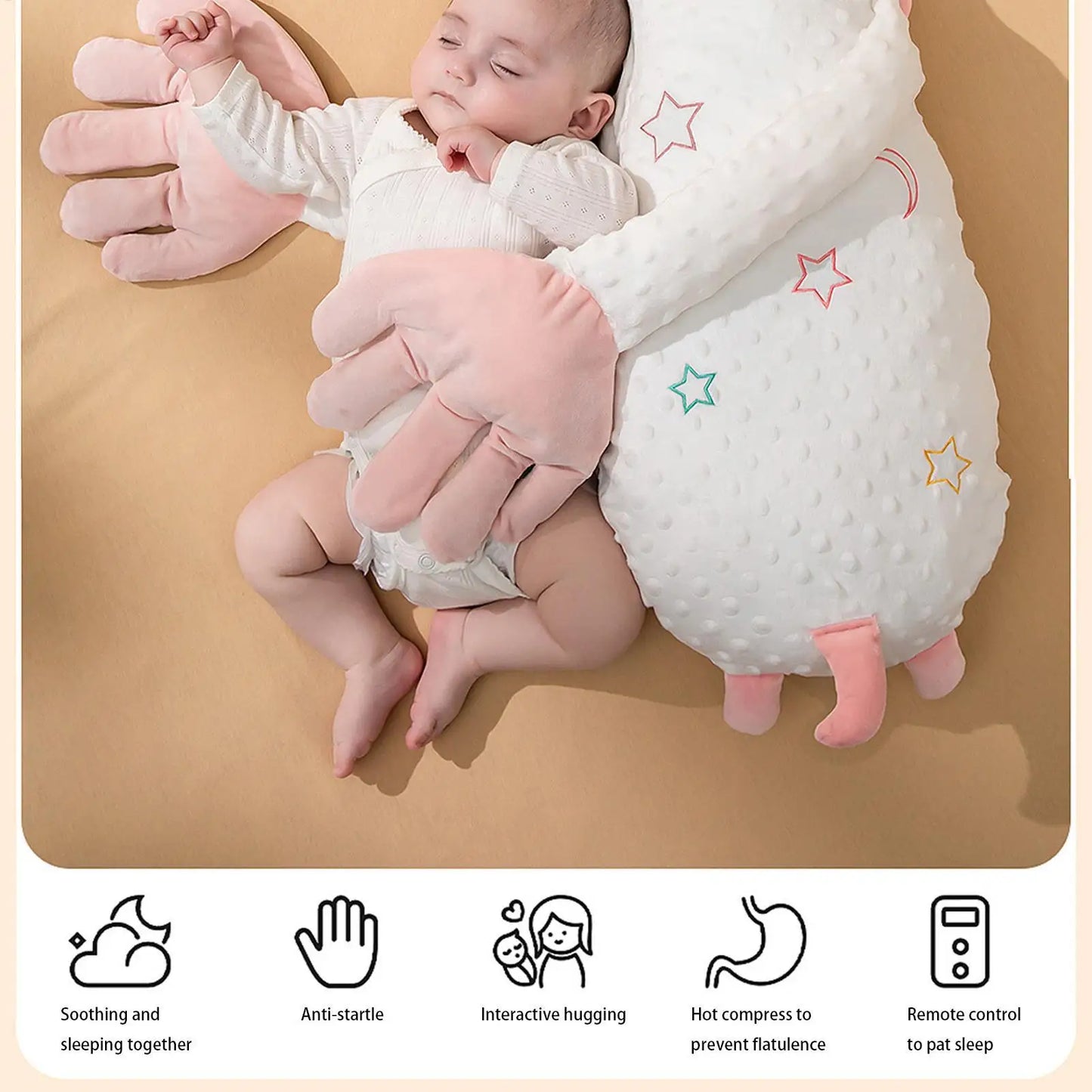 Baby Soothing Palm Cartoon Remote Control Comforting Hand 3 Gear Adjustable Companion Doll Baby Startle Prevention Sleep Aids