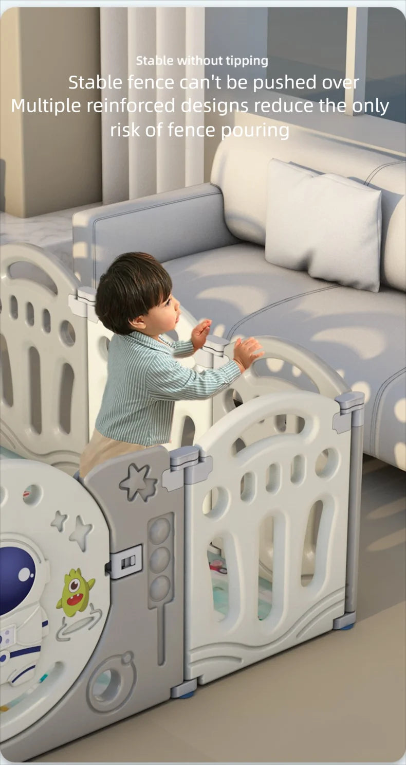 Large Baby Playpen with Slide & Basketball Hoop – 14+2 Panels