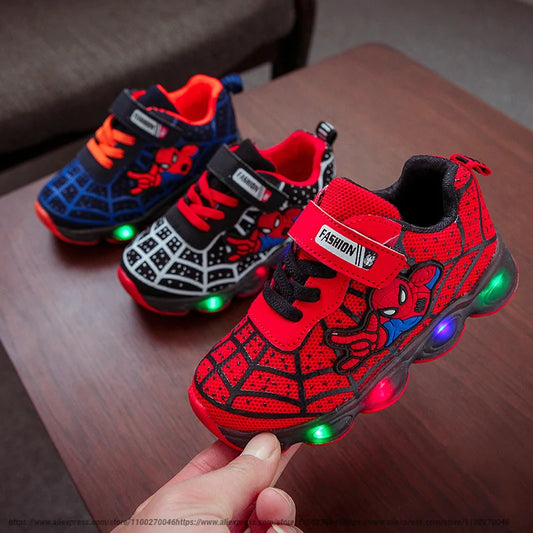 Kids LED Light-Up Sneakers Superhero – Bright in Every Step